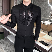Load image into Gallery viewer, Slim Fit Sequin Long Sleeve Shirt