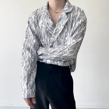Load image into Gallery viewer, Water Ripple Print Lapel Long-sleeve Shirt