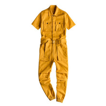 Load image into Gallery viewer, Retro Casual Multi-Pocket Short Sleeve Jumpsuits