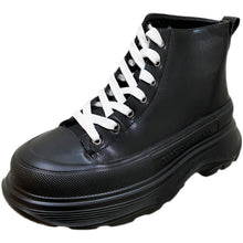 Load image into Gallery viewer, Platform Black Motorcycle Boots