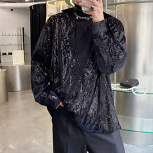Load image into Gallery viewer, Vintage Deep V-neck Sequined Shirt