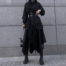 Load image into Gallery viewer, Dark Vintage Shirt High Waist Irregular Skirt