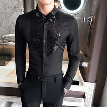 Load image into Gallery viewer, Slim Fit Sequin Long Sleeve Shirt