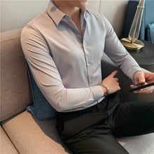 Load image into Gallery viewer, Solid Color Long Sleeve Slim Fit Shirt