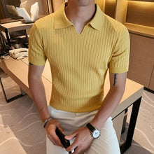 Load image into Gallery viewer, Slim Fit Knit Short Sleeve Polo Shirt