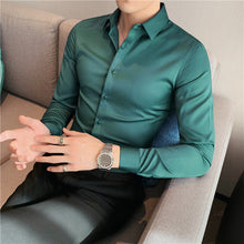 Load image into Gallery viewer, Solid Color Long Sleeve Slim Fit Shirt