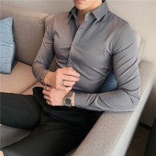 Load image into Gallery viewer, Solid Color Long Sleeve Slim Fit Shirt