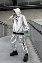 Load image into Gallery viewer, Silver Glossy Two-piece Set
