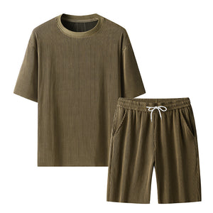 Striped Short Sleeve T-Shirt Casual Set