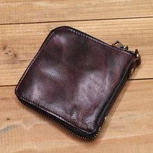 Load image into Gallery viewer, Retro Handmade Zipper Leather Wallet