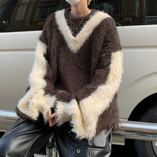 Load image into Gallery viewer, Contrast Patchwork Loose Sweater