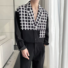 Load image into Gallery viewer, Plaid Panel Long-sleeve Shirt