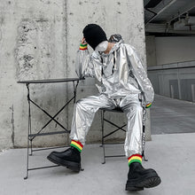 Load image into Gallery viewer, Silver Glossy Two-piece Set