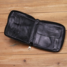 Load image into Gallery viewer, Retro Handmade Zipper Leather Wallet