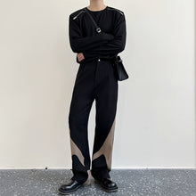 Load image into Gallery viewer, Contrast Color Stitching Straight-leg Pants