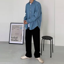 Load image into Gallery viewer, Retro Denim Long-sleeved Shirt