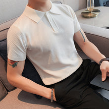 Load image into Gallery viewer, Thin Knit Lapel Slim Polo Shirt