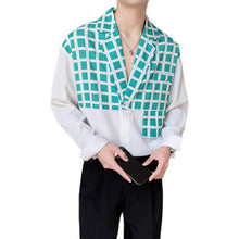 Load image into Gallery viewer, Plaid Panel Long-sleeve Shirt