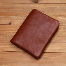 Load image into Gallery viewer, Vintage Leather Bi-fold Zipper Wallet