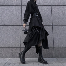 Load image into Gallery viewer, Dark Vintage Shirt High Waist Irregular Skirt