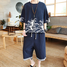 Load image into Gallery viewer, Men's Cotton Linen Short Sleeve Suit