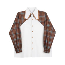 Load image into Gallery viewer, Plaid Contrast Color Long Sleeve Shirt