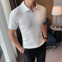 Load image into Gallery viewer, Slim Fit Knit Short Sleeve Polo Shirt