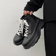 Load image into Gallery viewer, Platform Black Motorcycle Boots
