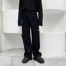 Load image into Gallery viewer, Black Straight-leg Jeans