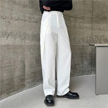 Load image into Gallery viewer, Stitching Design Wide Legs Falling Casual Pants