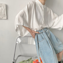 Load image into Gallery viewer, Summer Stand Collar Half Sleeve Shirt