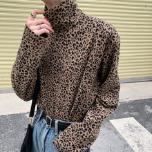 Load image into Gallery viewer, Men's Leopard Print Turtleneck T-shirt