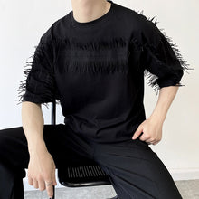 Load image into Gallery viewer, Fringed Patch Trim Short-sleeved T-shirt