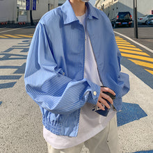 Load image into Gallery viewer, Blue Striped Waist Jacket