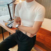 Load image into Gallery viewer, Half High Neck Knitted T-shirt