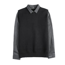 Load image into Gallery viewer, Fake Two Piece Shirt Collar Slim Sweater