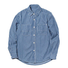 Load image into Gallery viewer, Retro Blue and White Stripes Shirts
