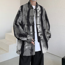 Load image into Gallery viewer, Retro Button Ink Tie Dye Printing Long Sleeve Shirt