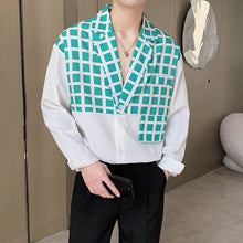 Load image into Gallery viewer, Plaid Panel Long-sleeve Shirt