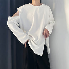 Load image into Gallery viewer, Shoulder Cutout Hem Split Bottom Shirt