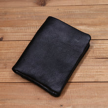 Load image into Gallery viewer, Vintage Leather Bi-fold Zipper Wallet