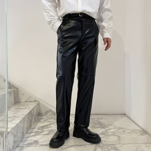 Load image into Gallery viewer, PU Leather Straight Casual Pants