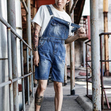 Load image into Gallery viewer, Loose Retro Denim Ripped Overalls