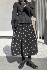 Polka Dot A-line Thick Skirt