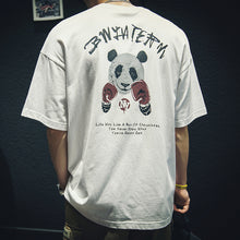 Load image into Gallery viewer, Panda Print Cotton Short Sleeve T-Shirt