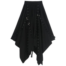 Load image into Gallery viewer, Dark Vintage Shirt High Waist Irregular Skirt