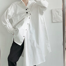 Load image into Gallery viewer, Irregular Multi-button Long Shirt