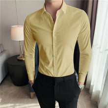 Load image into Gallery viewer, Solid Color Long Sleeve Slim Fit Shirt