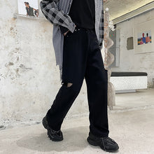 Load image into Gallery viewer, Black Straight-leg Jeans