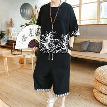 Load image into Gallery viewer, Men's Cotton Linen Short Sleeve Suit